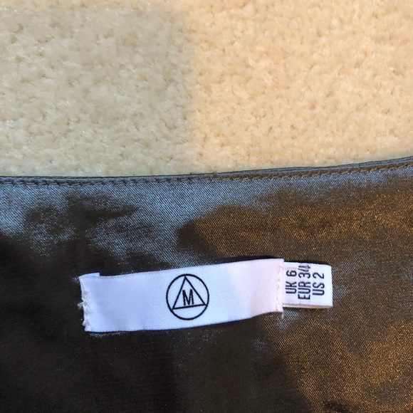 Shiny Silver V Neck T Shirt Dress - Picture 4 of 5